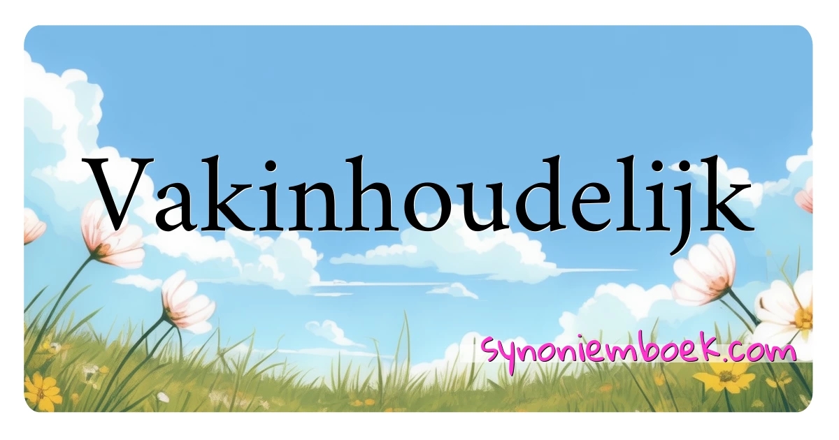 Vakinhoudelijk synoniemen kruiswoordraadsel betekenen uitleg en gebruik