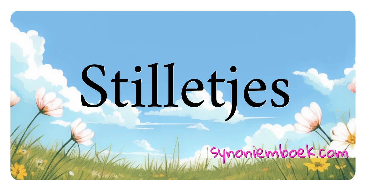 Stilletjes synoniemen kruiswoordraadsel betekenen uitleg en gebruik